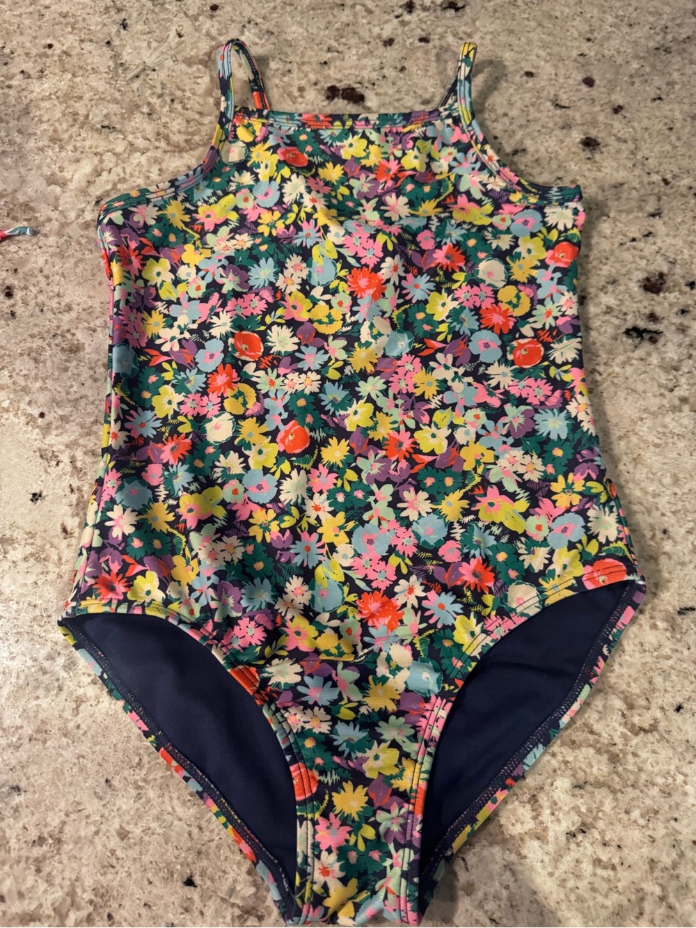 GAP Floral One-Piece Swimsuit - Navy with Multicolor Flowers